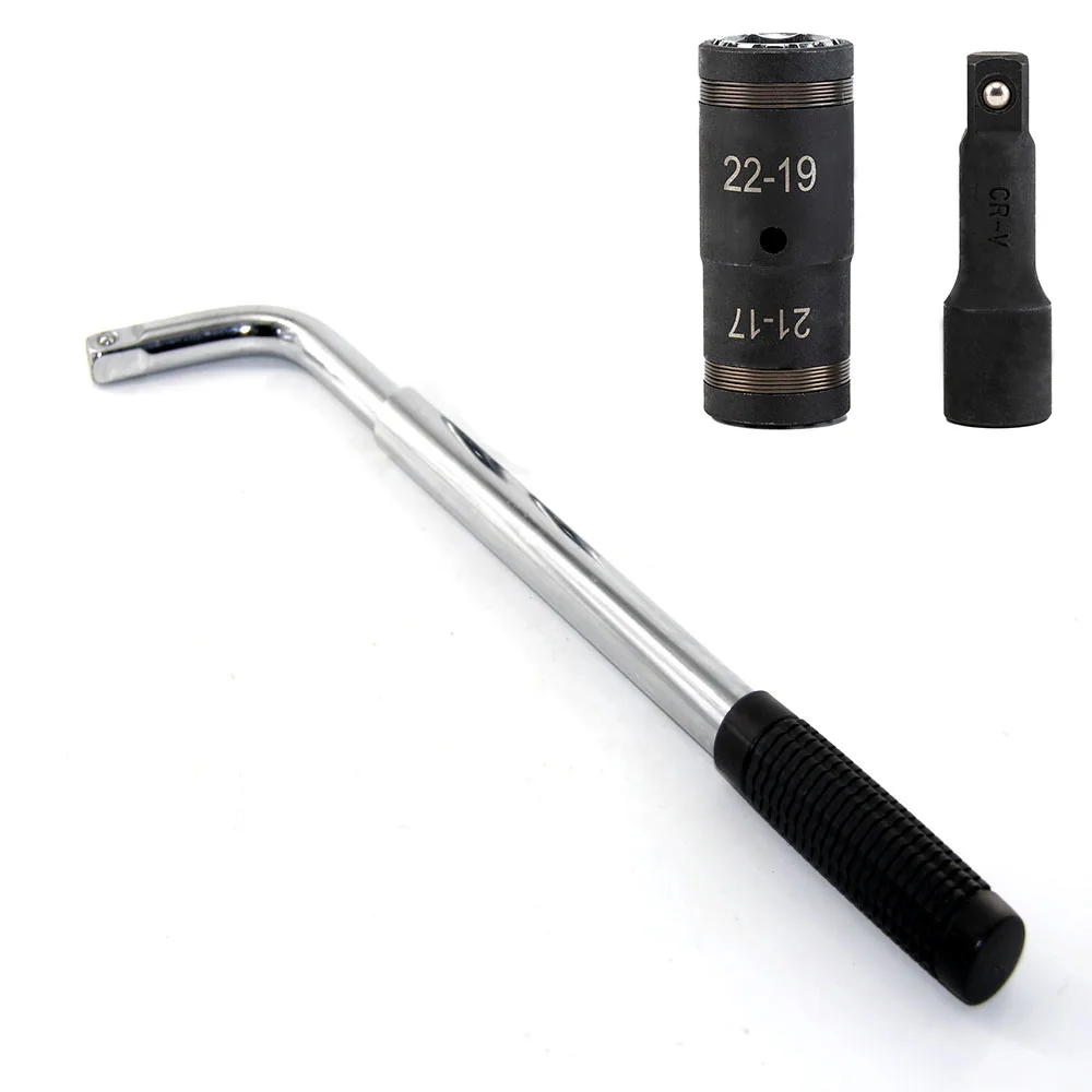 4-IN-1 1/2 Inch Drive Tire Impact Socket Set and 3 inch Extension Bar With L Type Tyre Spanner