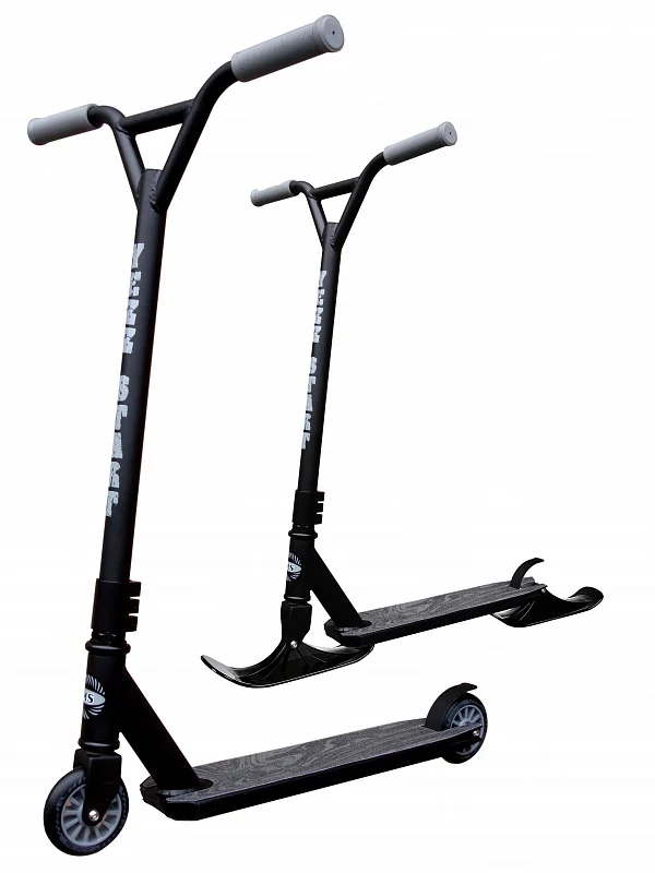 Трюковой самокат-снегокат Yezz Start MS-150 черный | Спорт и развлечения