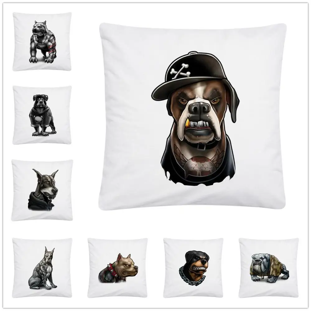 

Свирепый волк собака с рисунками, мягкие короткие плюшевые ботинки чехол для подушки Чехол для домашнего дивана Подушка Чехол 45X45cm