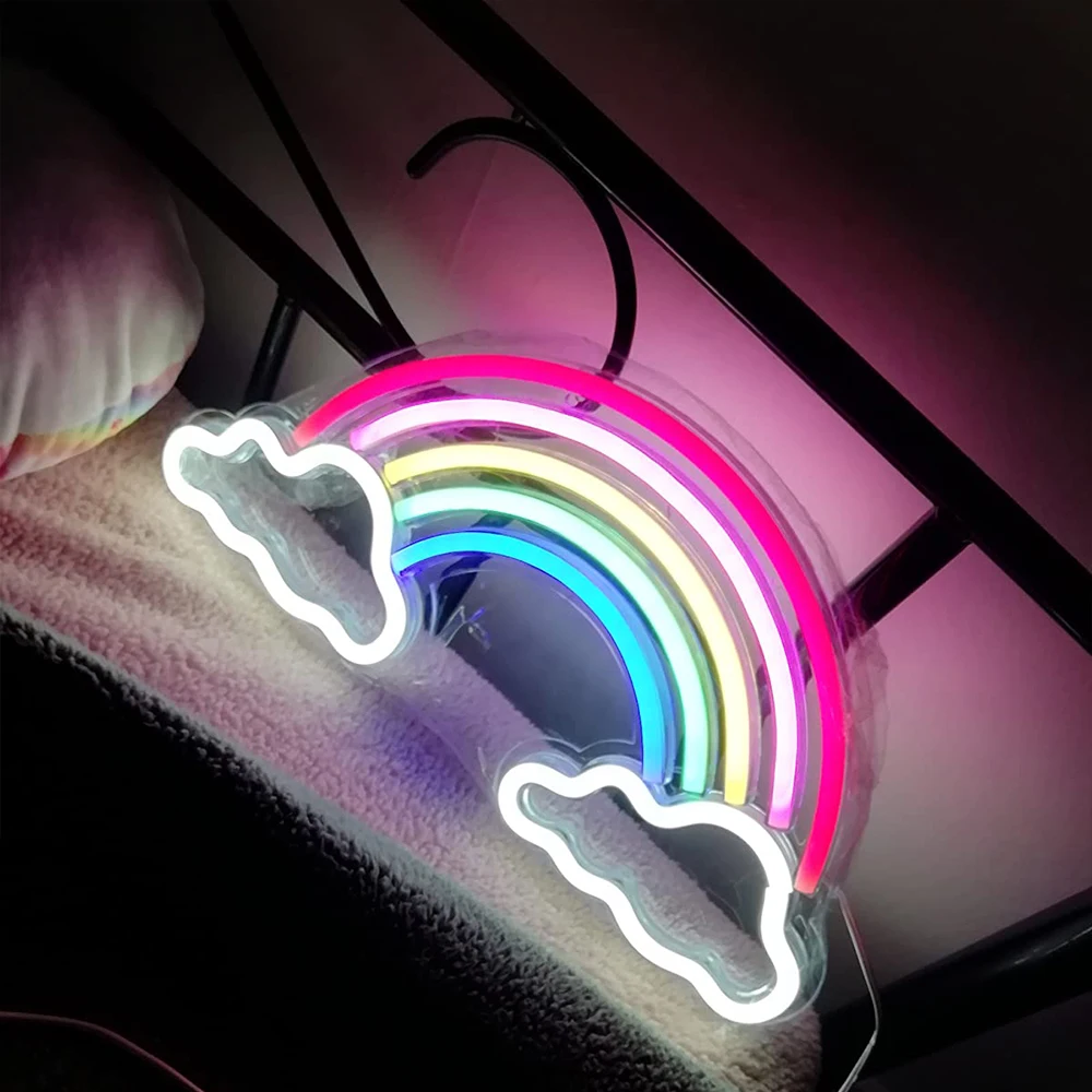 Custom Neon Sign For Gameroom LED Neon Light Signs Rainbow USB-Powered Lights For Bedroom Art Wall Wedding Party Decoration