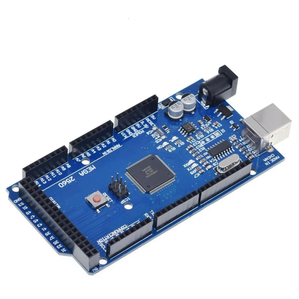 Макетная плата MEGA2560 MEGA 2560 R3 (CH340G) AVR USB с кабелем для arduino Wi Fi ESP8266|Интегральные