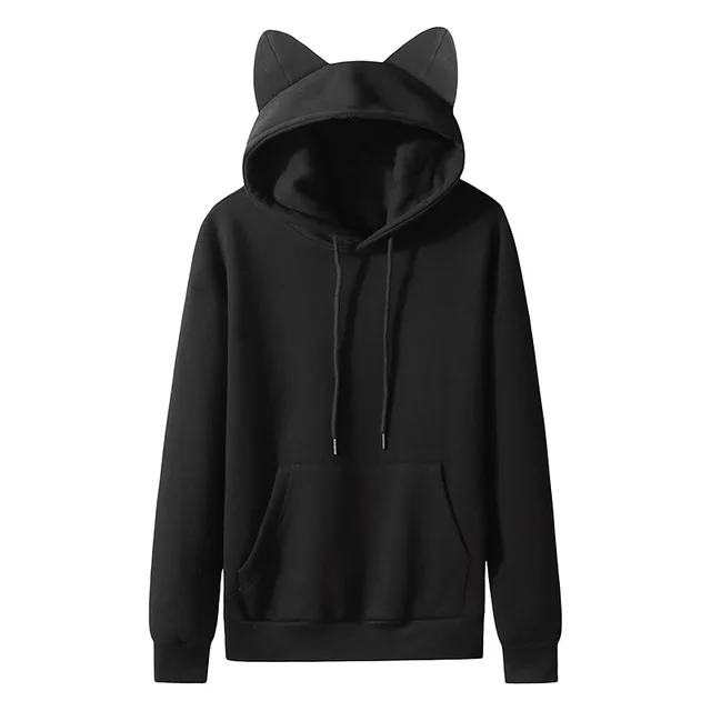 

Size 2022 Fall Women's Cotton Hooded Sweatshirt Cat Ear Design Long Sleeve Hooded Sweatshirt