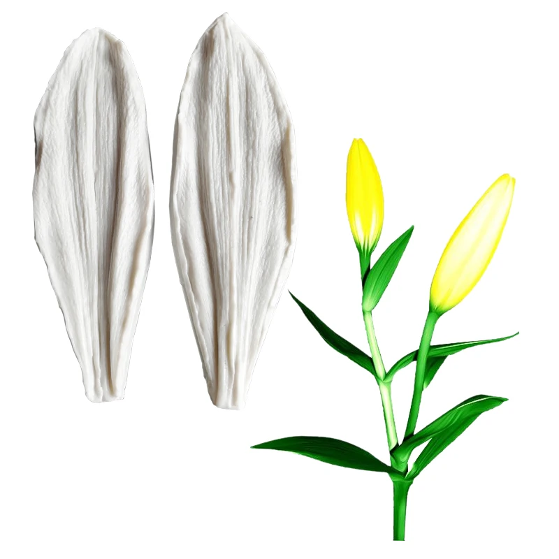 Большая новая Лилия лист Veiners силиконовая формочка в виде цветов делая GumPaste