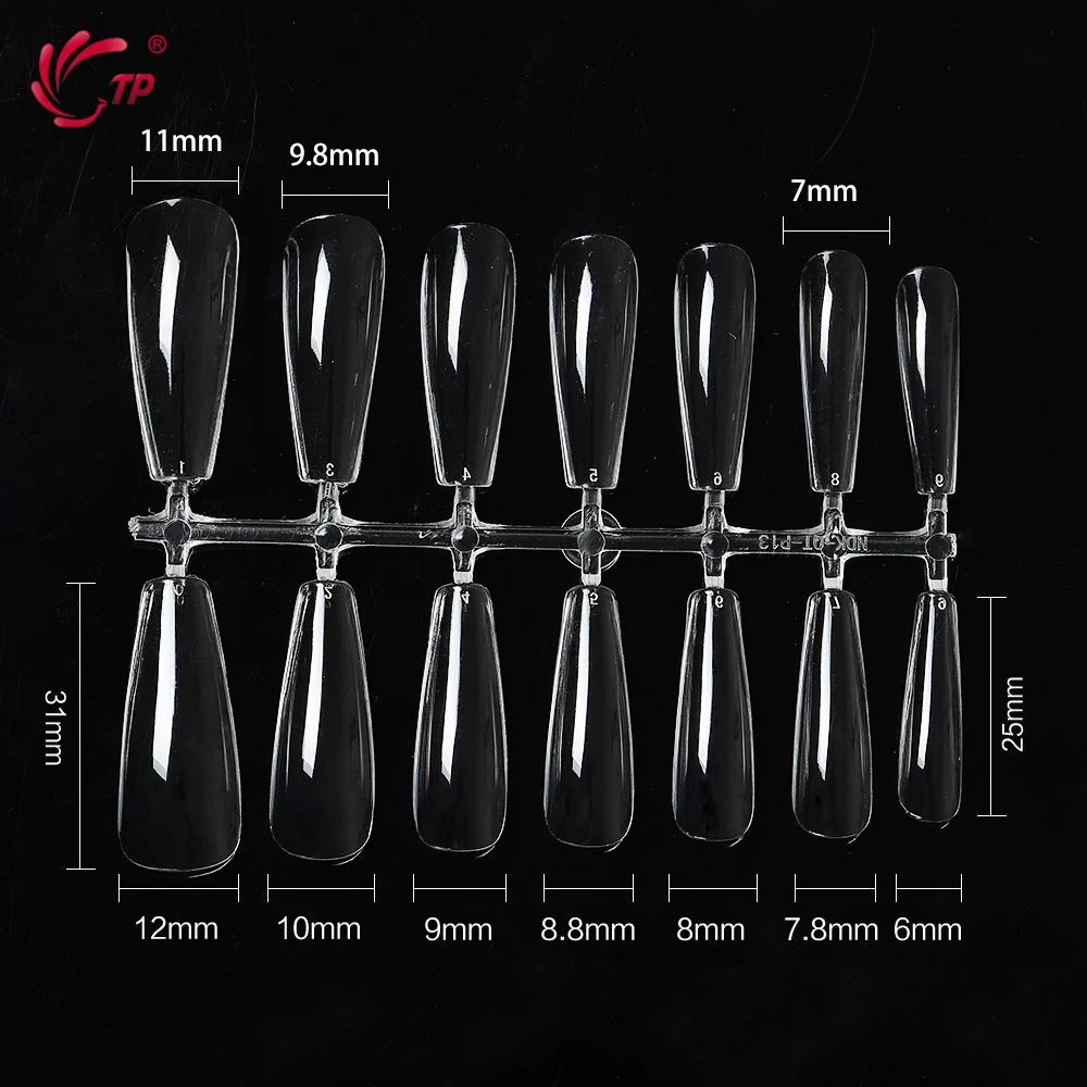 Длинные накладные ногти для балерины TP 520 шт. в форме гроба прозрачные