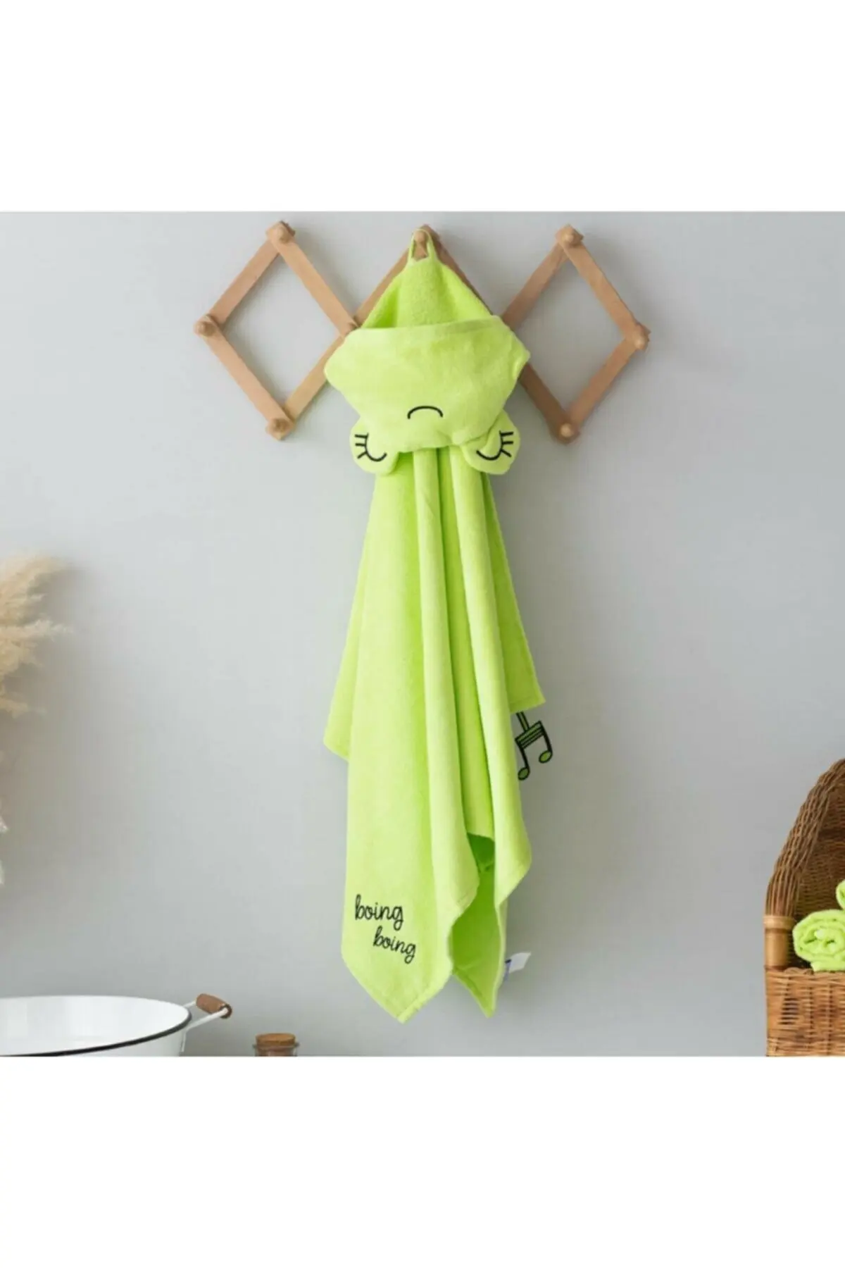 Milk & Moo yellow Velvet green Frog Swaddle Towel croak croak baby bathrobe animal kids towel