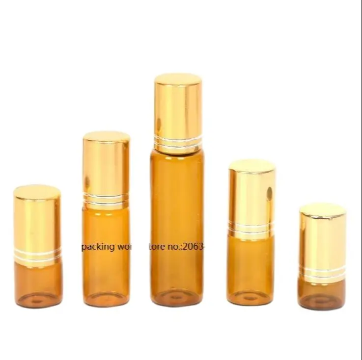 1 мл 2 3 бутылка из коричневого стекла со стальным шариком рулон на золотой линии