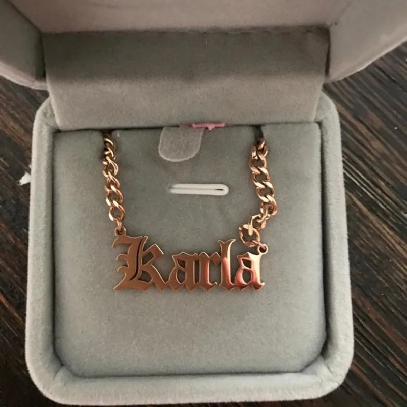 Женское ожерелье ручной работы Готическая старинная английская табличка из