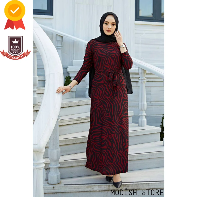 Женское длинное мусульманское платье с поясом без подкладки, Дубай, абайя, Турция, скромная одежда, кафтан, хиджаб, Рамадан, помощь, мухарак