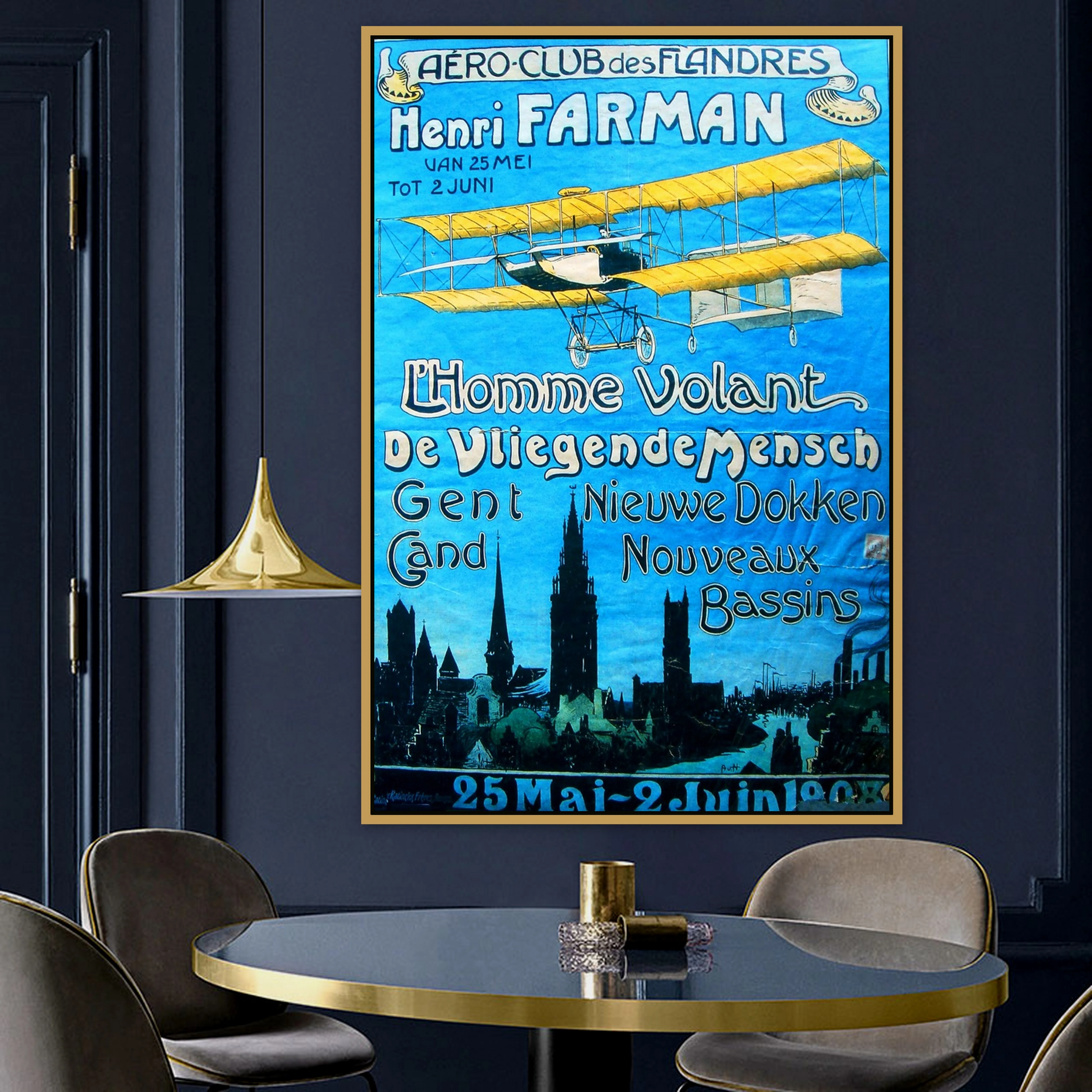 

Aero Club Old Master Advertisement Retro Vintage Poster Wall Photo Pictures Wall Art Home Wall Decor Painting Canvas Print