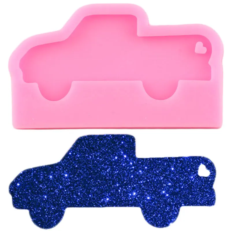 Блестящие Автомобильные силиконовые формы DIY грузовик кольцо для ключей