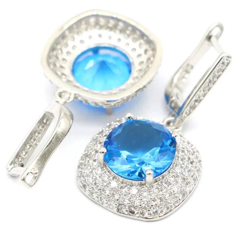 33x18mm Юбилей создан Париж голубой топаз дымчатый кварц кубического циркония