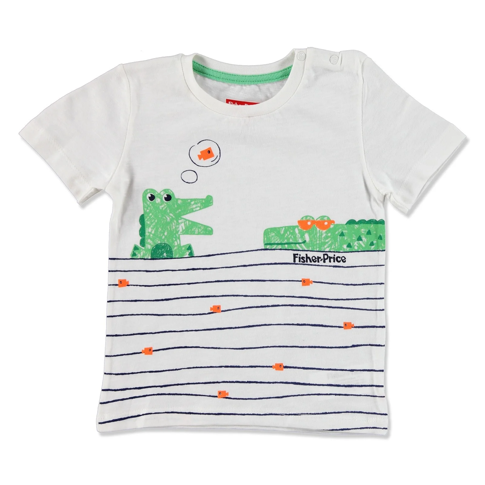 Ebebek Fisher Price/Летняя футболка из крокодиловой кожи для маленьких мальчиков |