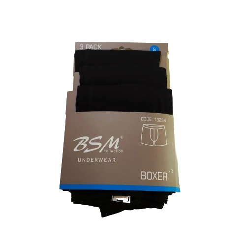 BSM Boxer 3 шт. трусы шорты бордовые темно-синие черные серые зеленые хлопок спандекс