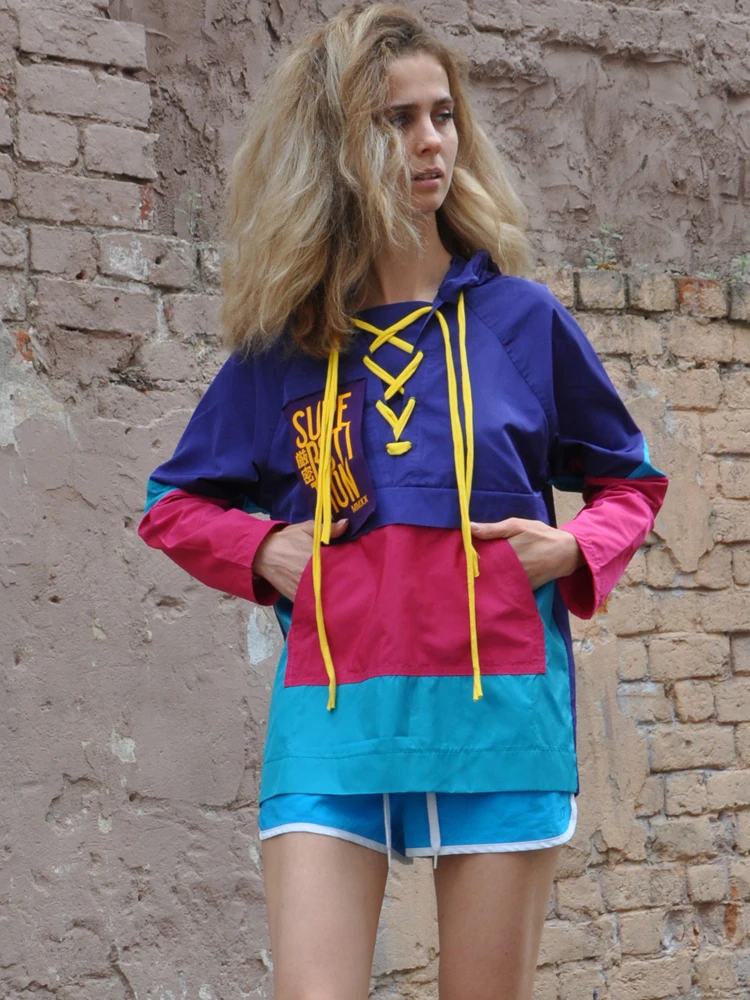 Худи-анорак из плащевого материала | Женская одежда