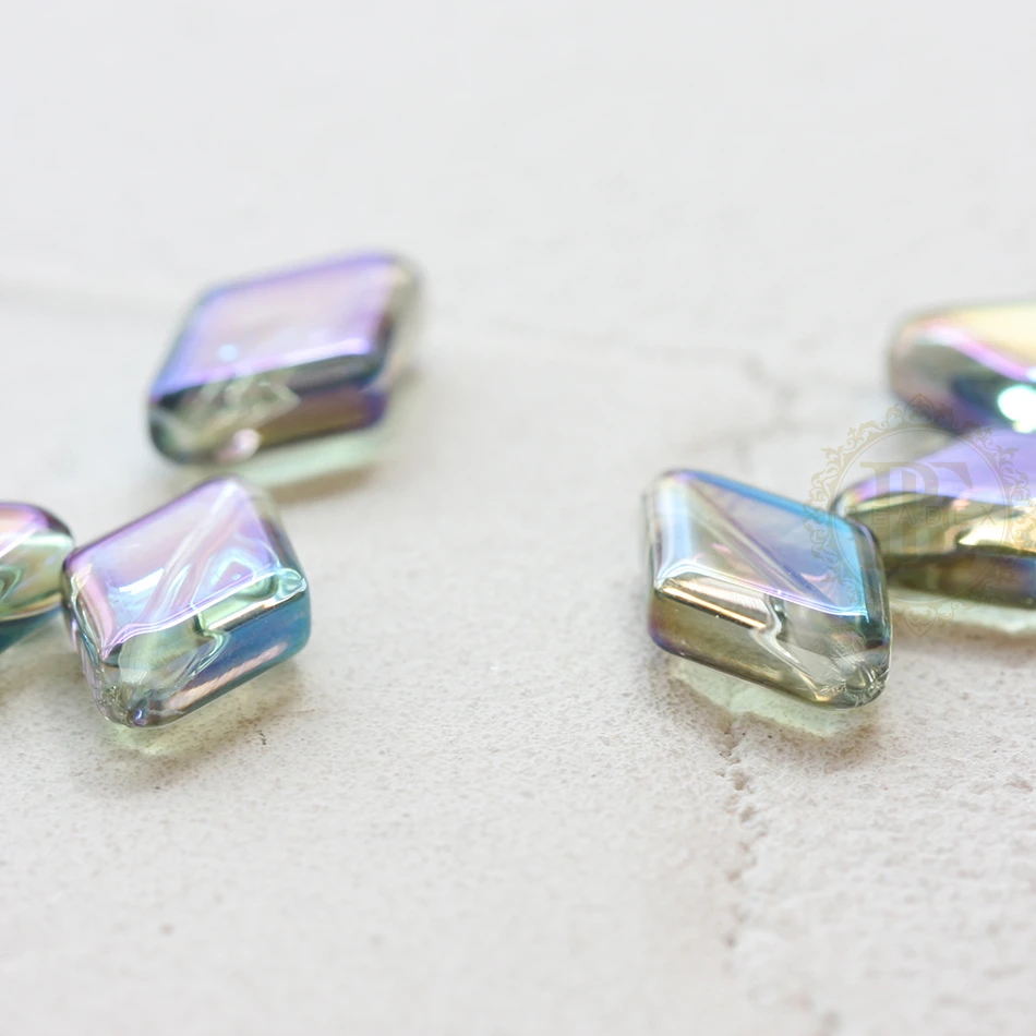 30 шт покрытые хрустальные бусины-ромб 15x10 мм (G356)