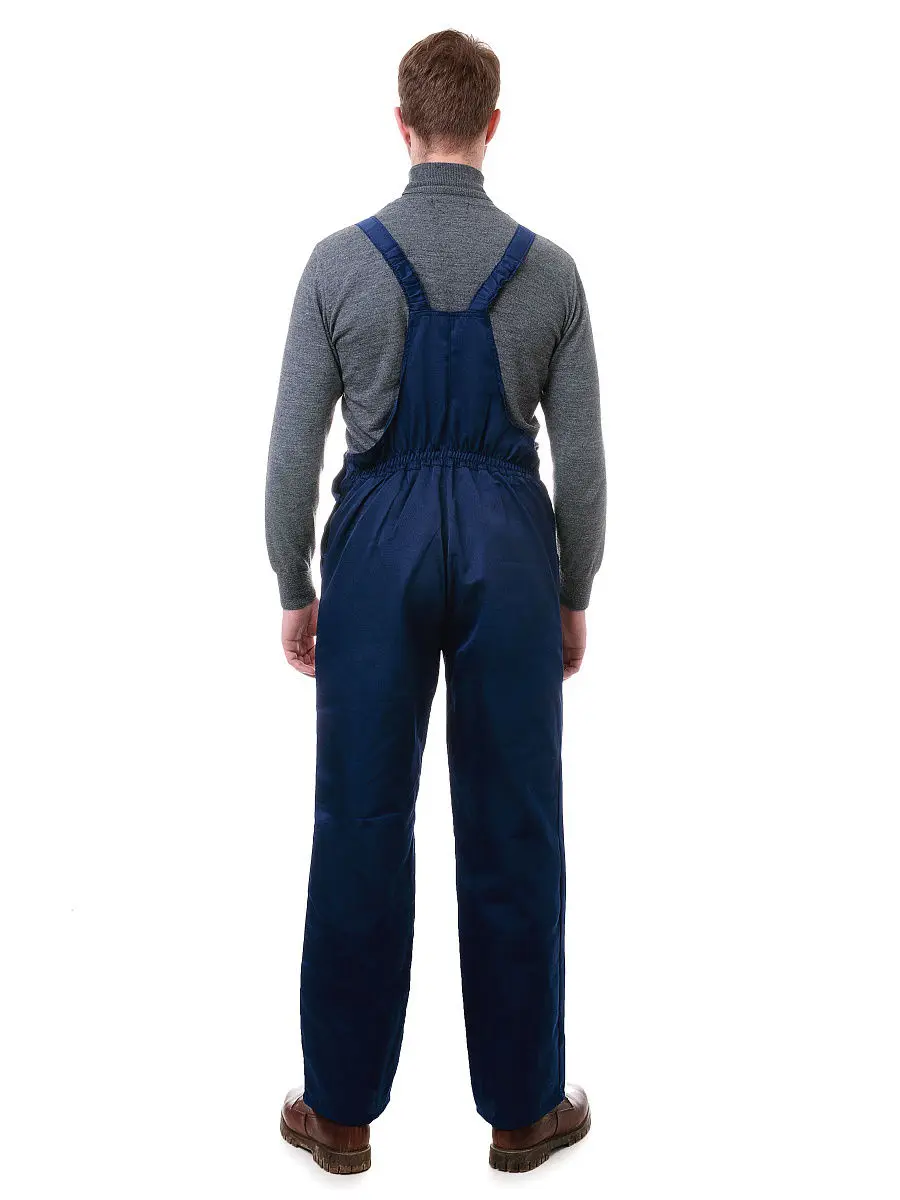 Полукомбинезон мужской рабочий (тк.Смесовая 210) темно синий Униформа спецодежда