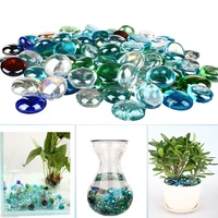 100g crystal rocks craft flat pebbles aquarium decoration accessories glass stones for fish tank home decor accessories