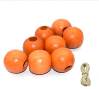 20pcs large wooden beads sandalwood round beads 25mm used for jewelry making christmas decorations orange