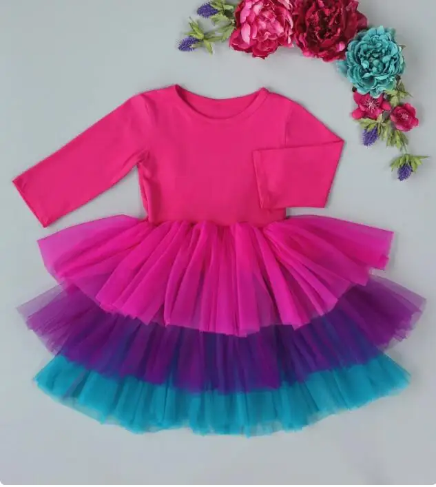 

Rainbow twirly dress, flutter sleeve, super buttery soft, full circle skirt for maximum twirl, bright bold colors