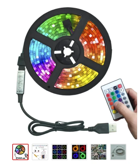

BANDES LUMINEUSES LED USB Infrarouge CONTRLE Rvb SMD2835 DC5V 1M 2M 3M 4M 5M Flexible de Bande de LAMPE Diode TV Fond CLAIRAGE