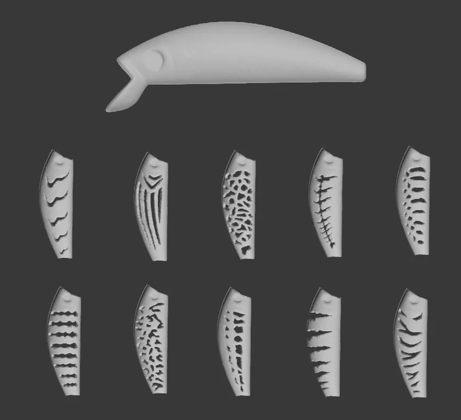 WLure 3D Трафарет из твердого пластика для тонущего фотоэлемента m219|Наживки рыбной