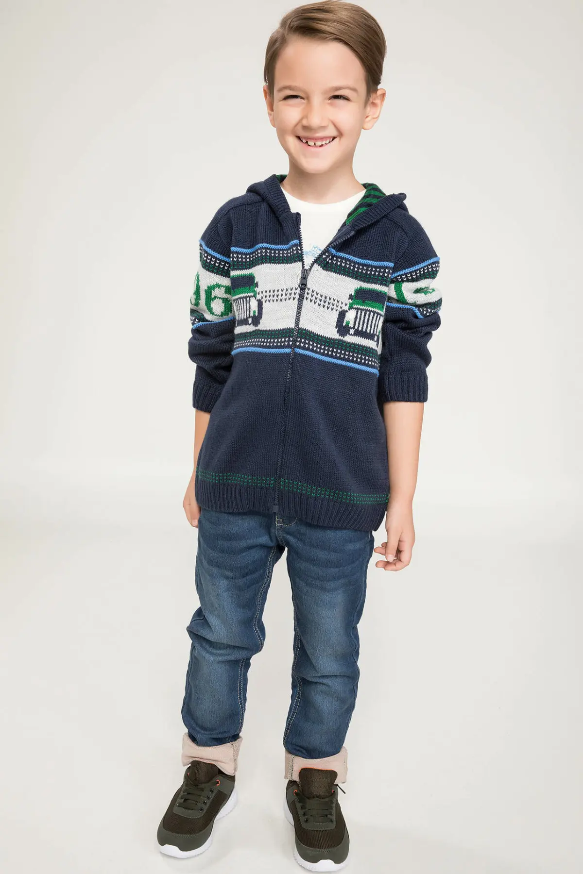 DeFacto/модный кардиган с милым рисунком для мальчиков сезон осень Детские