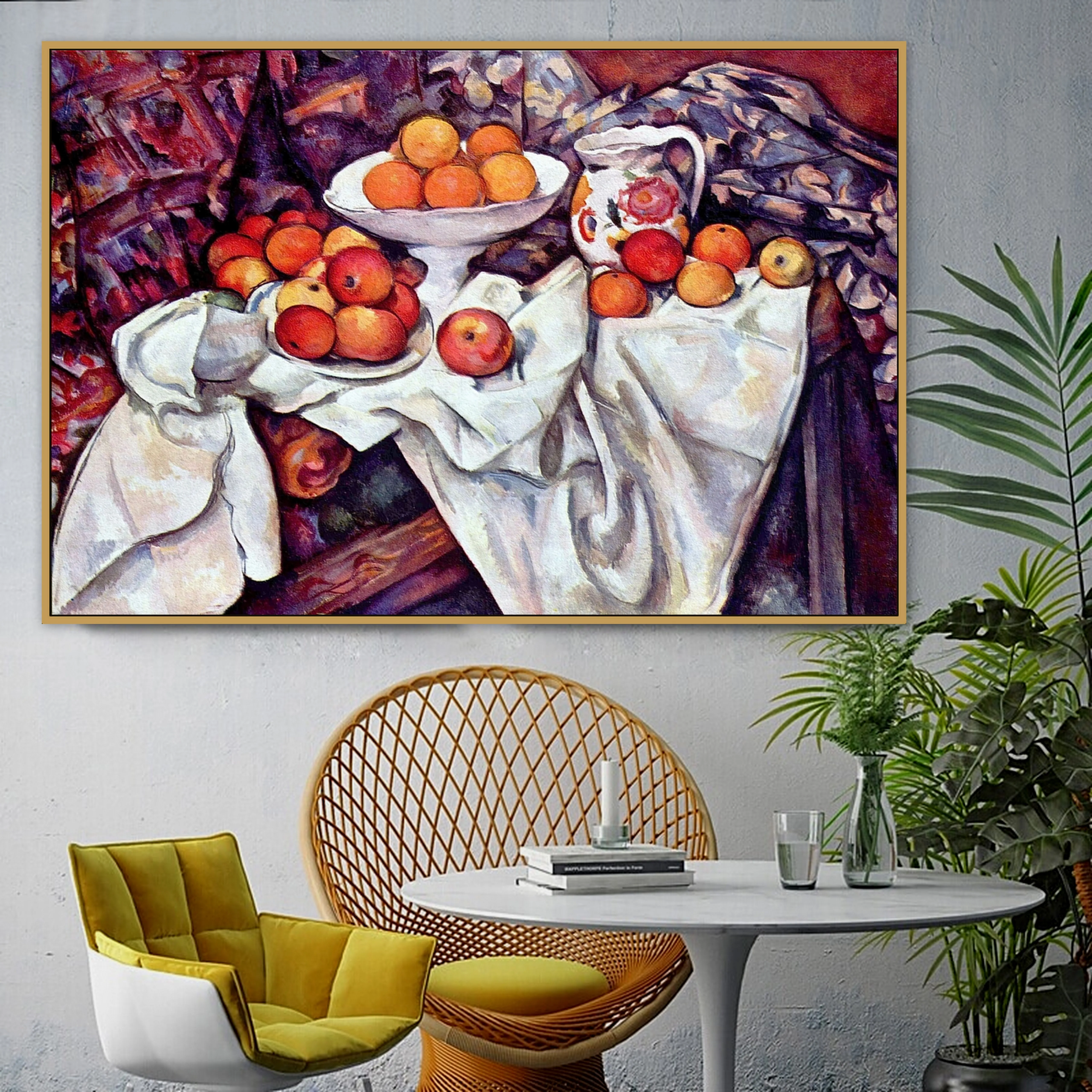 Paul Cezanne старый известный мастер художника яблоки и апельсины холст живопись