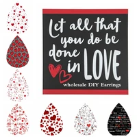 wholesale valentines day pu leather love earrings layered glitter sweetheart earrings valentine gifts