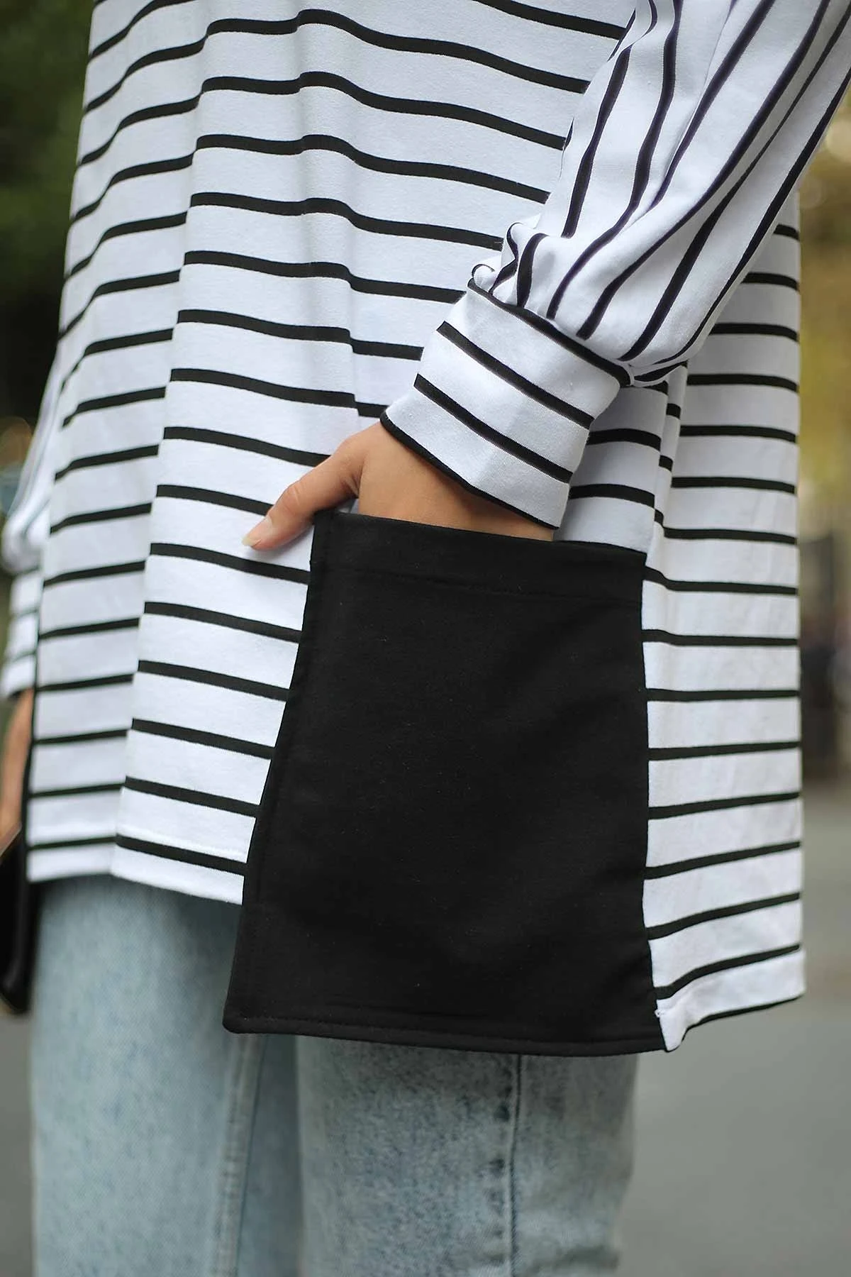 Women's pocket detail basic sweat muslim women clothing islamic clothes 2021 summer spring