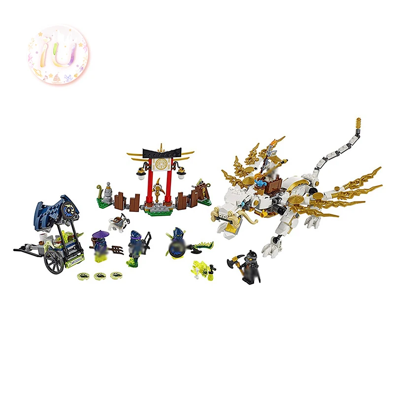Legoings 70734 серии ниндзя мастер Wu белый дракон Модель Строительный блок кирпич набор
