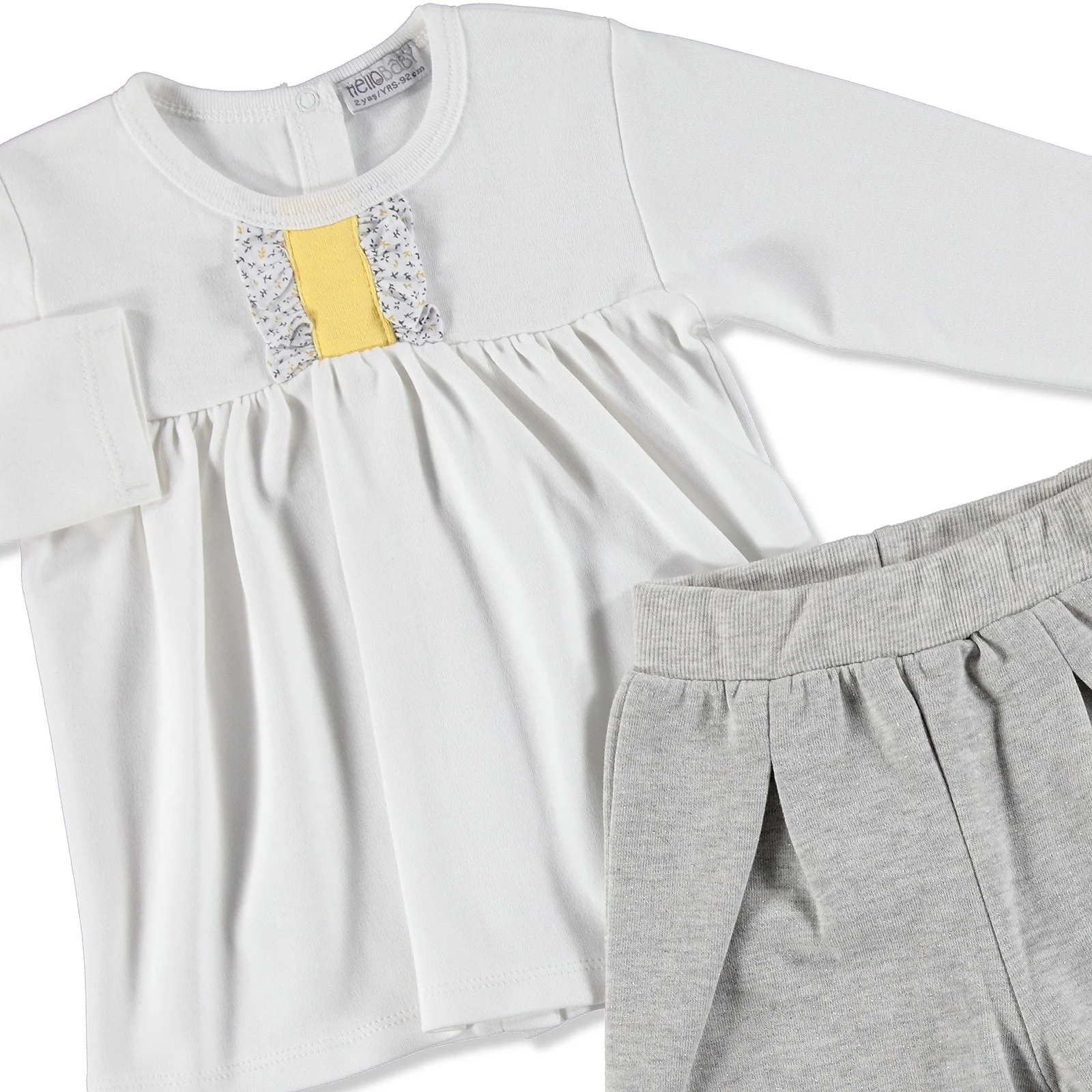 Ebebek HelloBaby/комплект детской одежды: толстовка с брюками желтым цветком |