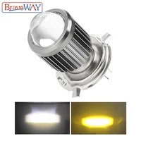 bravyway led head light 1pcs 100w h4 h6 headlight car headlight lamp bulb 6000k yellowwhite light hilo beam fog light headlamp