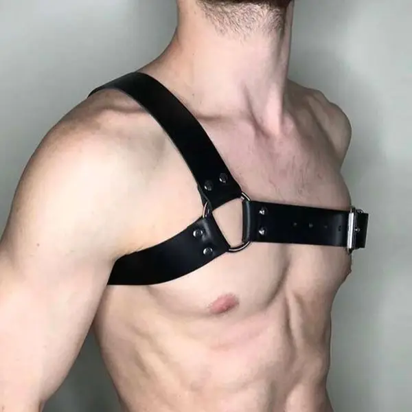 

Thick Skinned the Sexy Men's Fantasy Clothing, Leather Chest Fetish Wear Harness, Erotic Sholder Belt - PNTM32