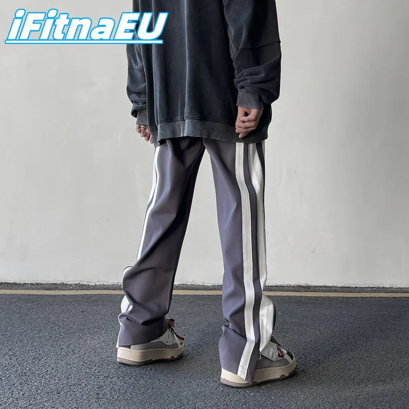 

Striped Pants Man Side Stripes Sets Casual Training Oversize Y2k Sweatpants Male Harajuku Baggy Tracksuit Women Korean Fashion