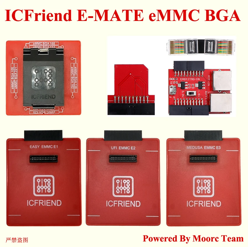MOORC ICFRIEND Z3X легкий Jtag Plus E Mate eMMC BGA 13 в 1 X ISP NAND адаптер гнезда | Мобильные телефоны и