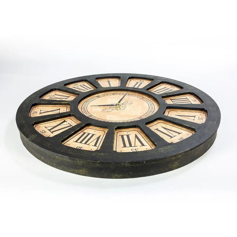 

65 cm 25.6" Large Wall Clock, Rustic Wall Clock, Rustic Decor, Dark Brown Wall Clock, Rustic Gift, Wooden Clock, Handmade Clock,
