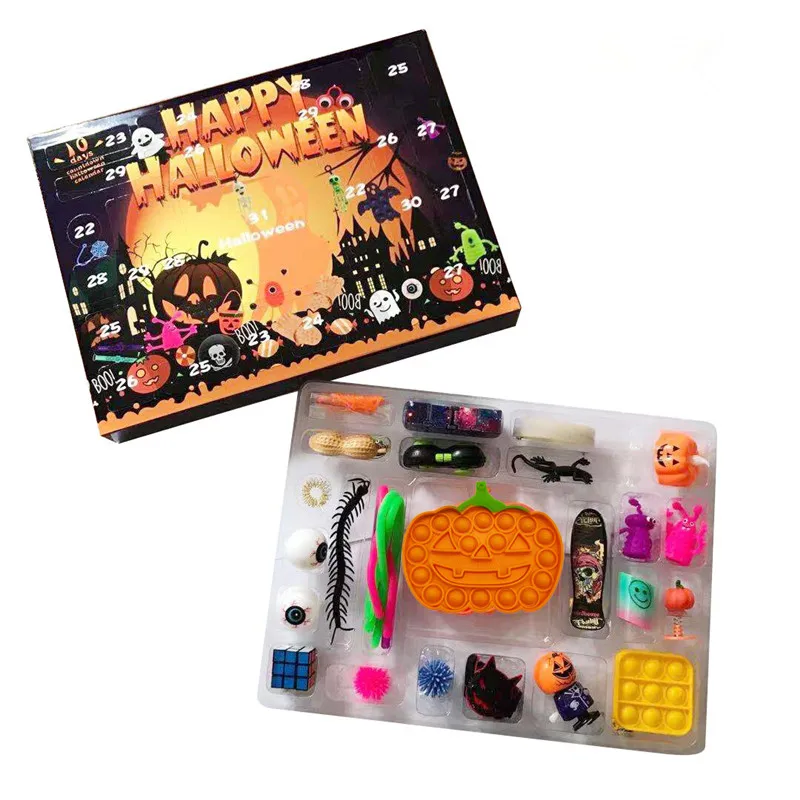 

Advent Calendar 2021 for Kids Blind Box Creative Halloween Squeeze Sensory Fidget Toys