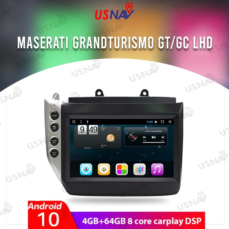 

USNAV for Maserati GT/GC GranTurismo 2007 - 2017 Android 10 8 CORE Car Multimedia Stereo GPS navigation autoradio DVD CarPlay