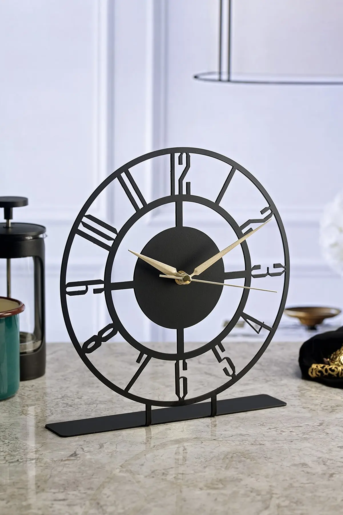 

Bunnela Metal Black Table Top Clock 25x23cm