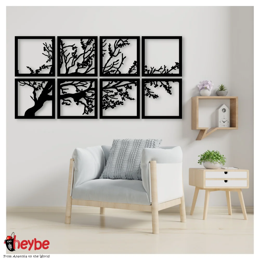 Деревянный набор из 4 деревьев Настенный декор Качественные идеи подарков