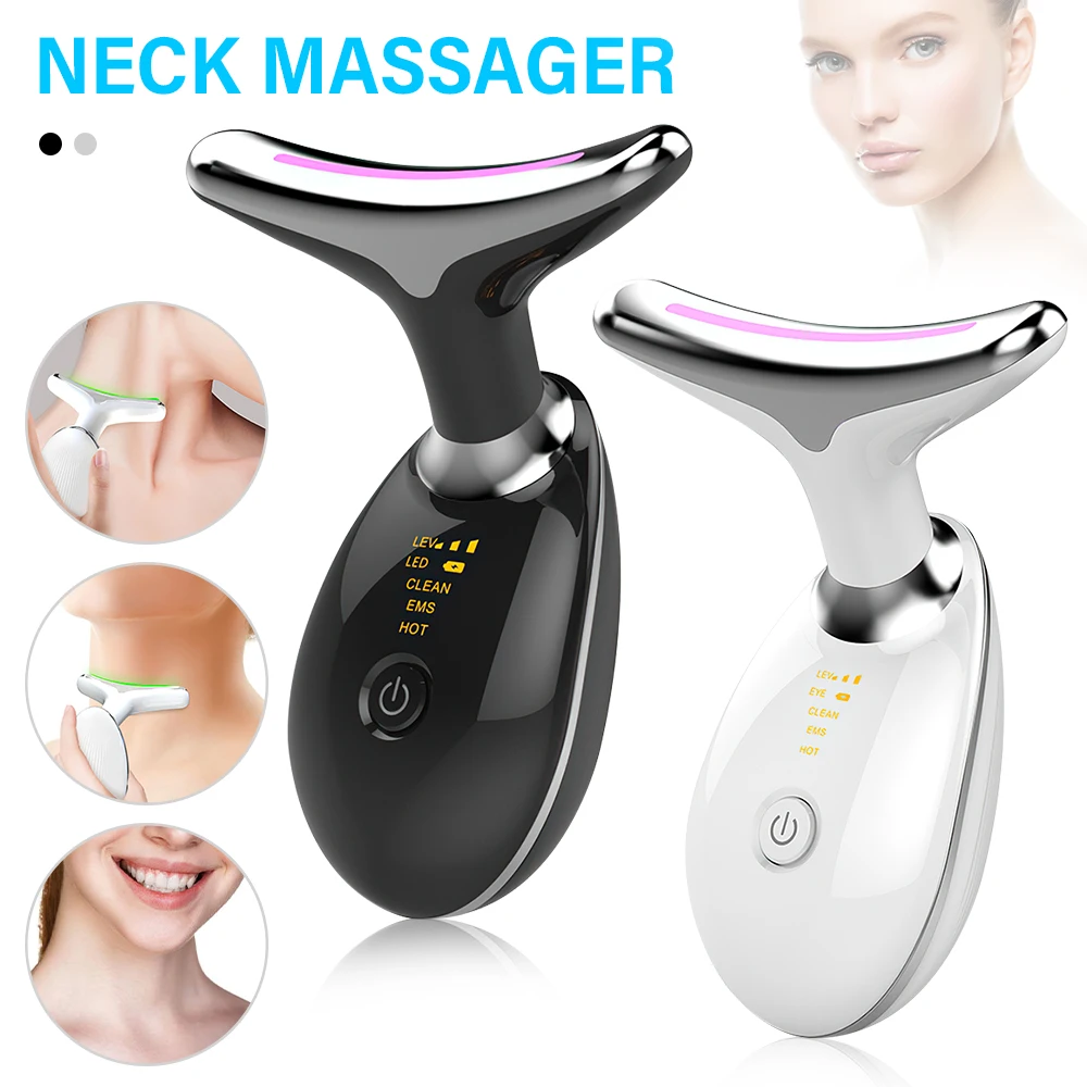 

DIOZO Neck Massager Double Chin Skin Lift Massager 3 Colors LED Photon Therapy Heating Facia Neck Wrinkle Removal Machine Reduce