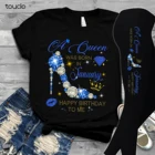 Футболка с принтом Королева, подарок на день рождения, S-3XL