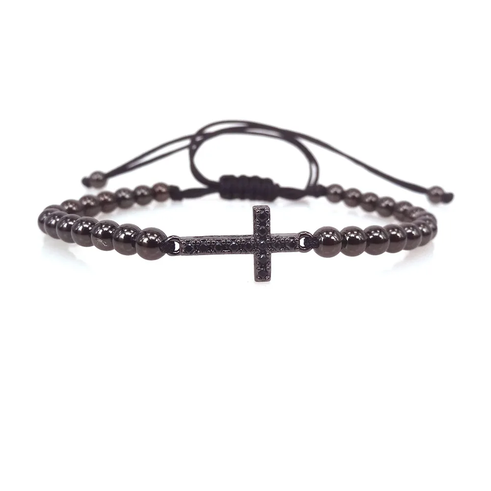 Уникальный оригинальный браслет черный пистолет и кубический циркон трубка