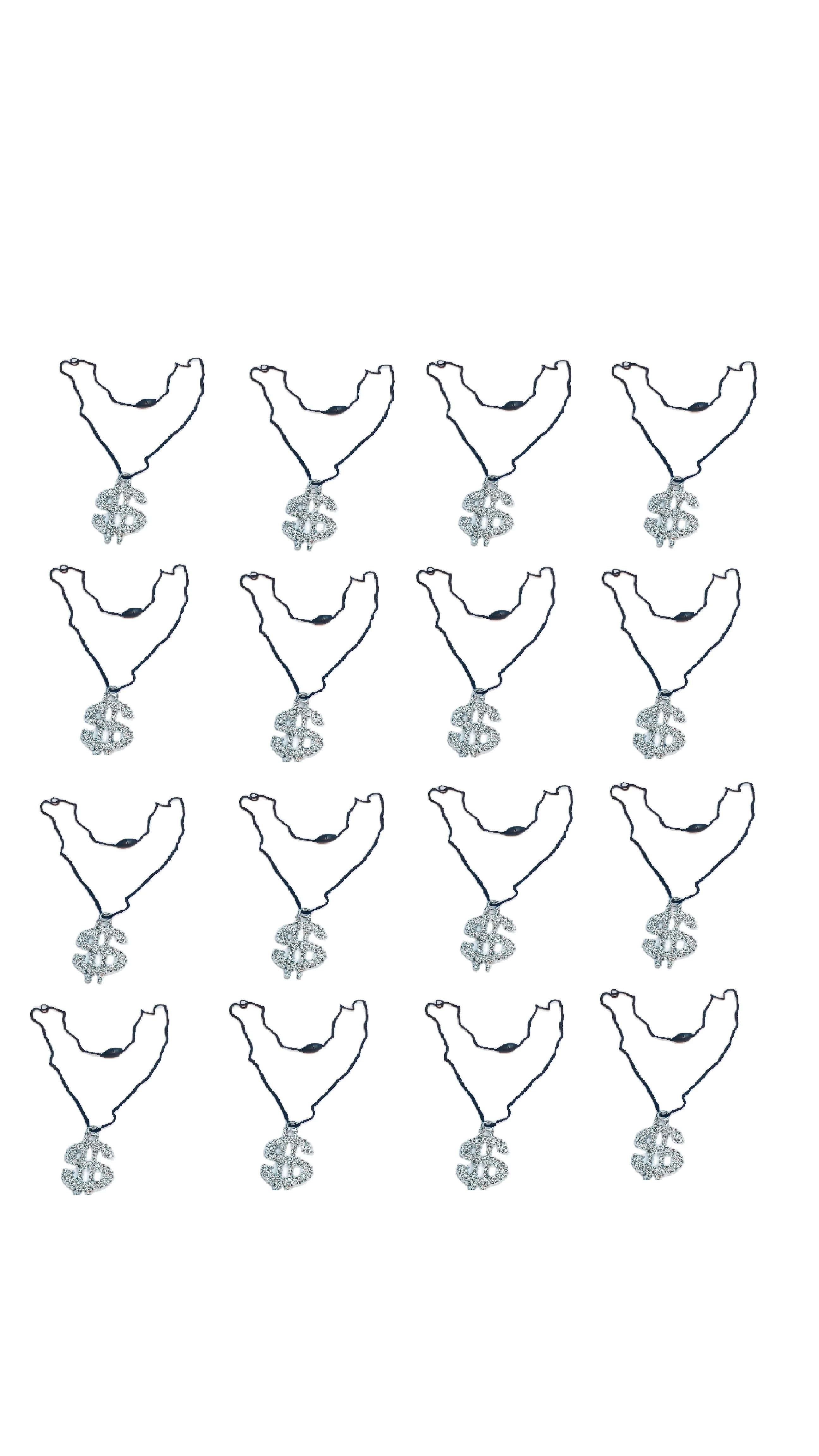 

48pc Dollar Sign Charm Silk Necklace Pinata Bag Filler Loot Gag Fun Birthday Party Favor Novelty Goodies Kid Fun Novelties gift