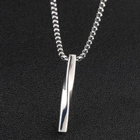 new fashion long strip distorted pendant necklace for men women silver color simple metal punk hip hop jewelry accessories gift