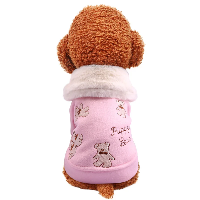 Мультяшная футболка для питомцев одежда зимы и осени теплое пальто маленьких