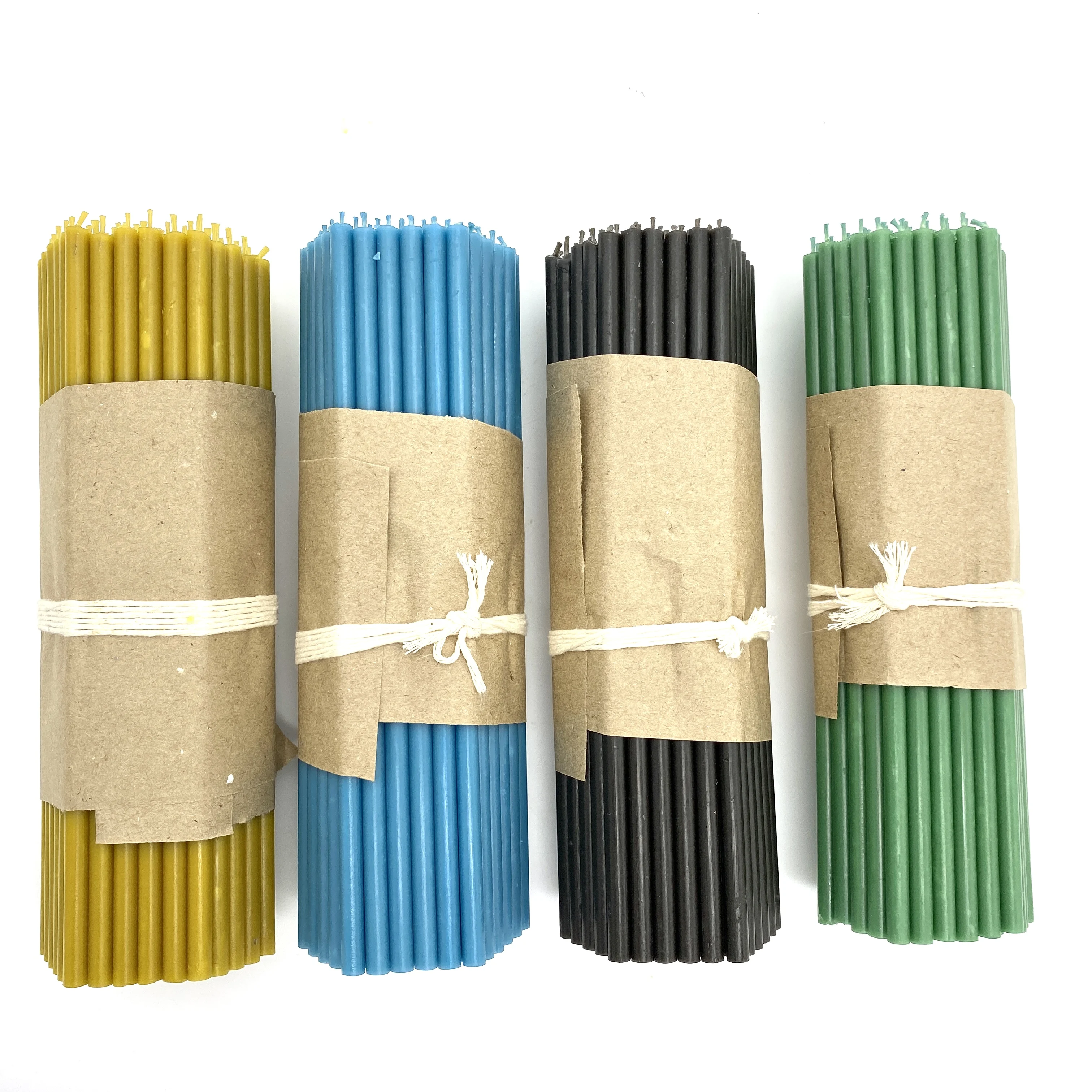 Свечи восковые цветные голубые зеленые черные желтые красные бирюзовые