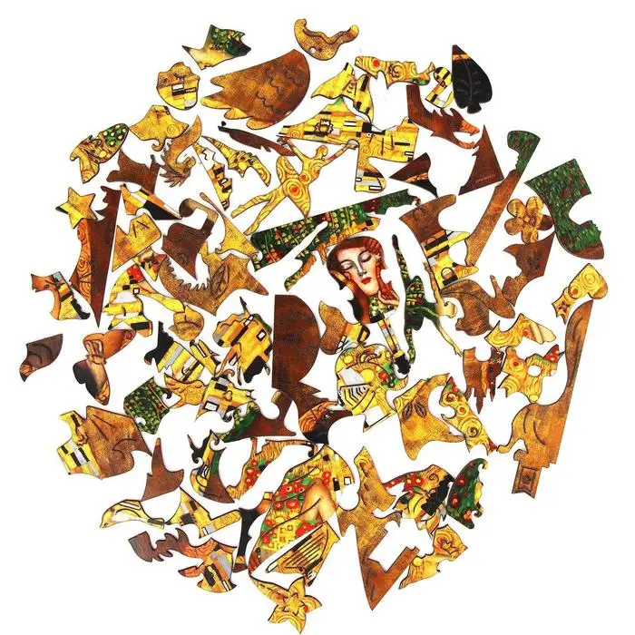 Пазл с изображением "Поцелуй" Густава Климта.