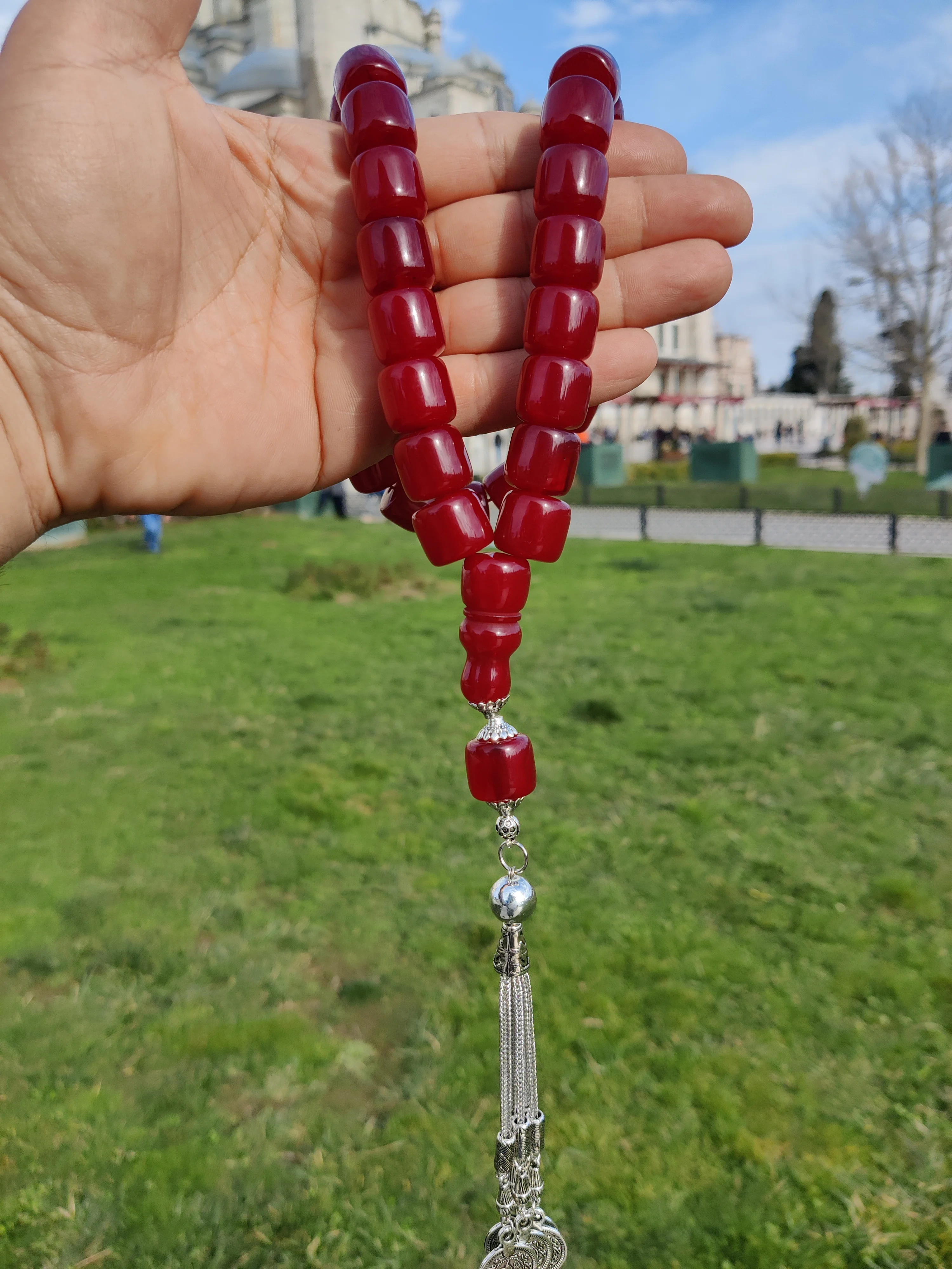 İslam Ottoman Kahraman Faturan German Cherry Amber Sandalous Misbaha Rosary Free Shipping Tasbih Tesbih İslamic Arabic Gift #45M