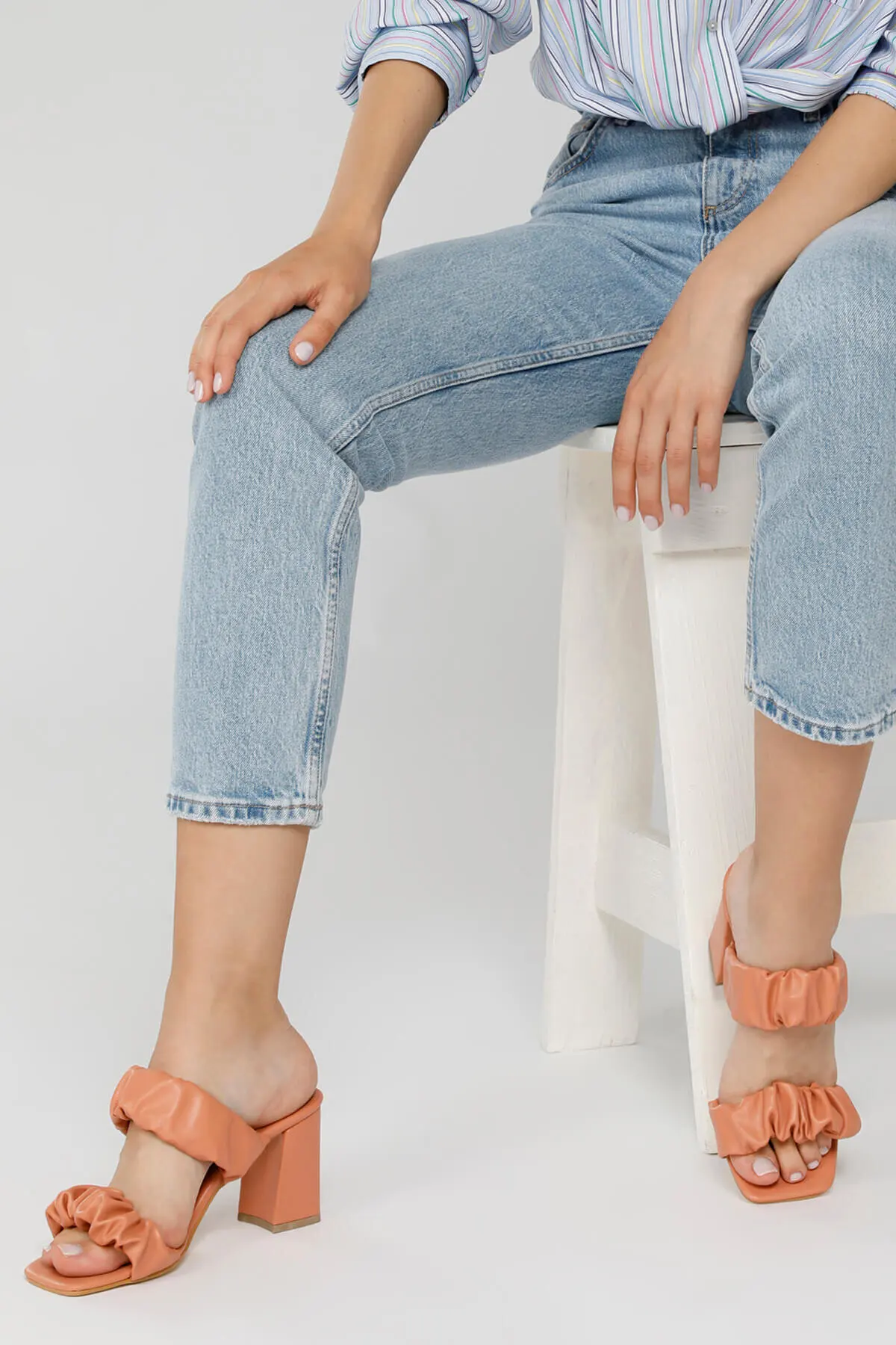 

women slippers 2022 trend fashion pleated women sandals sexy open toe high heels shoes casual lady pumps dress party shoes women